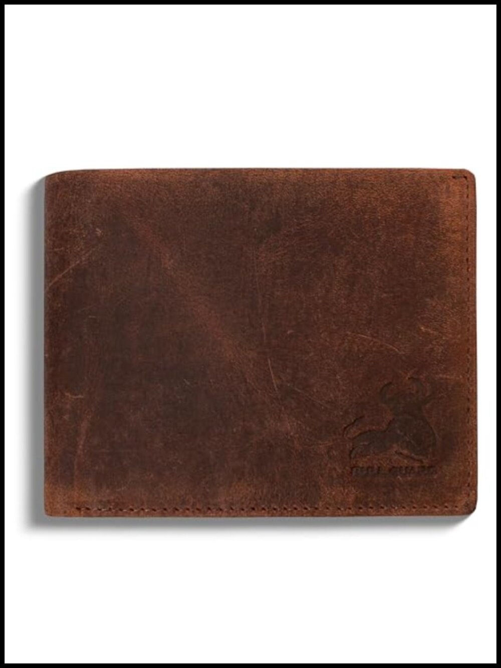 RFID Blocking Bifold Genuine Cow Leather Wallet with Flip Up ID